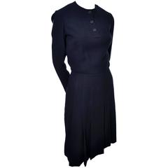 Guy Laroche Rare Label Pret A Porter France Vintage Early 1970s Wool Dress 4/6 9