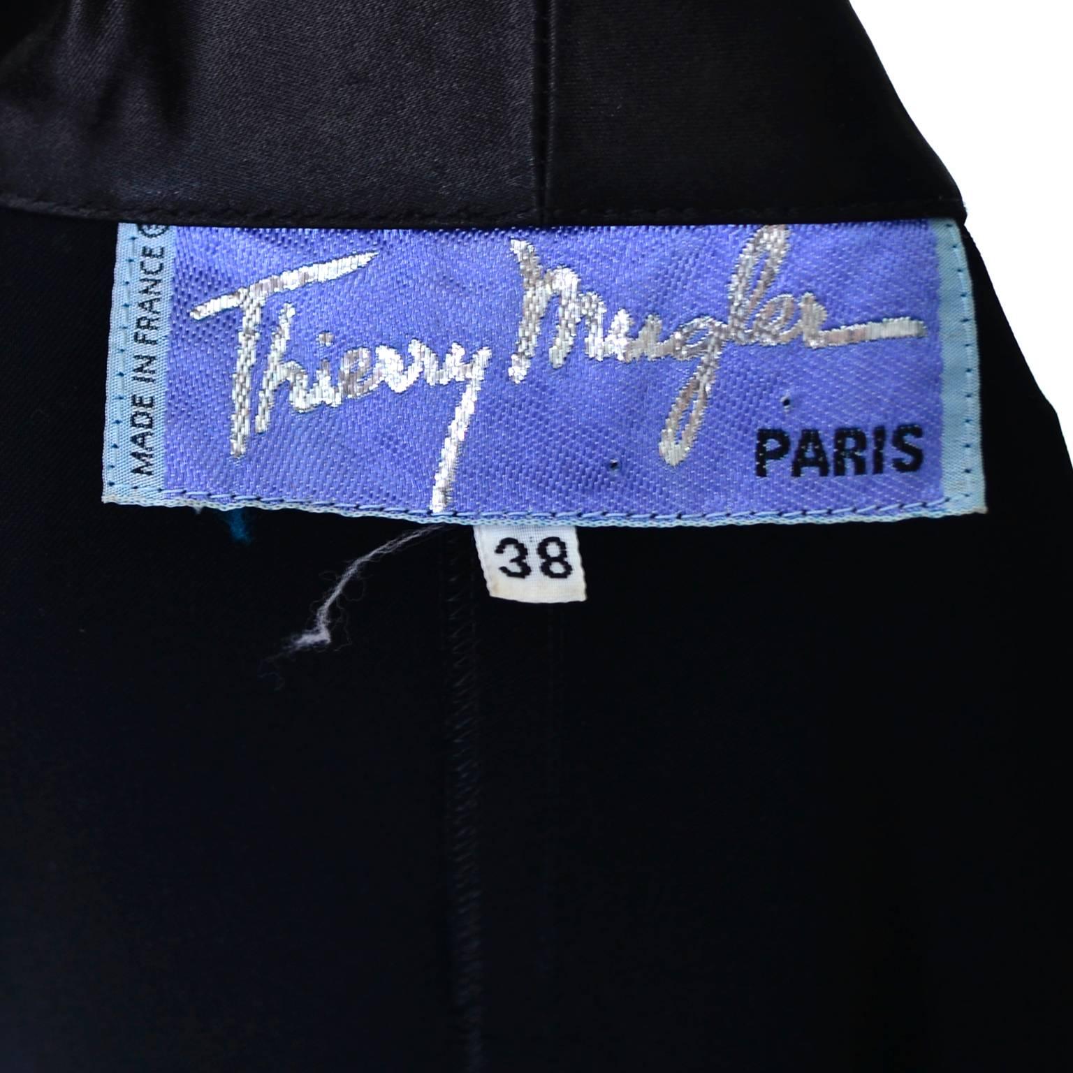 Thiery Mugler Paris Vintage Tuxedo Jacket Pants Pantsuit 38 In Excellent Condition In Portland, OR