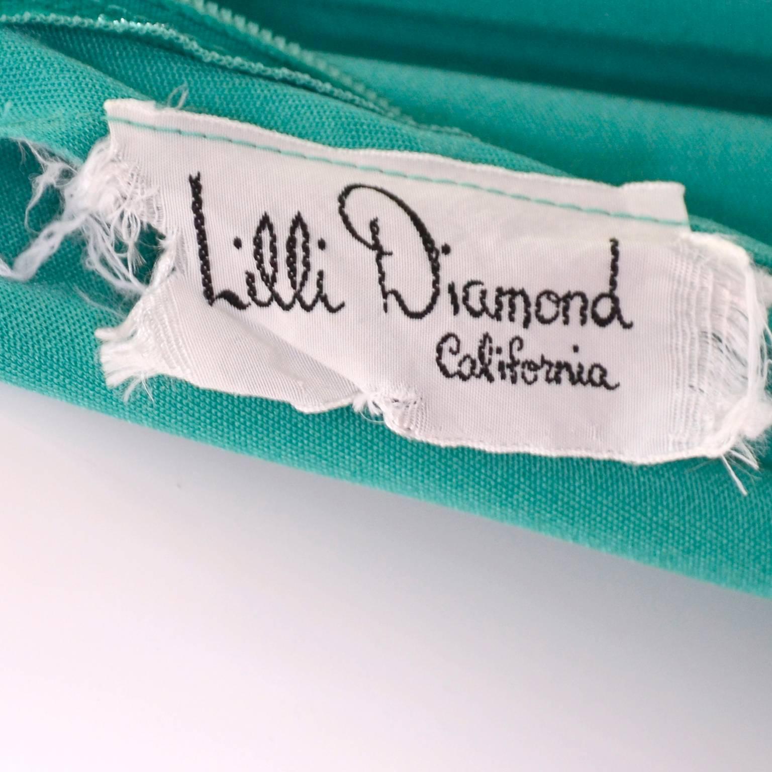 Lilli Diamond Vintage Maxi Dress Gown Ostrich Feather 1970s 2
