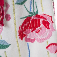1950s Vintage Aida Handwoven Fall Wool Folk Skirt W/ Roses Made in Italy