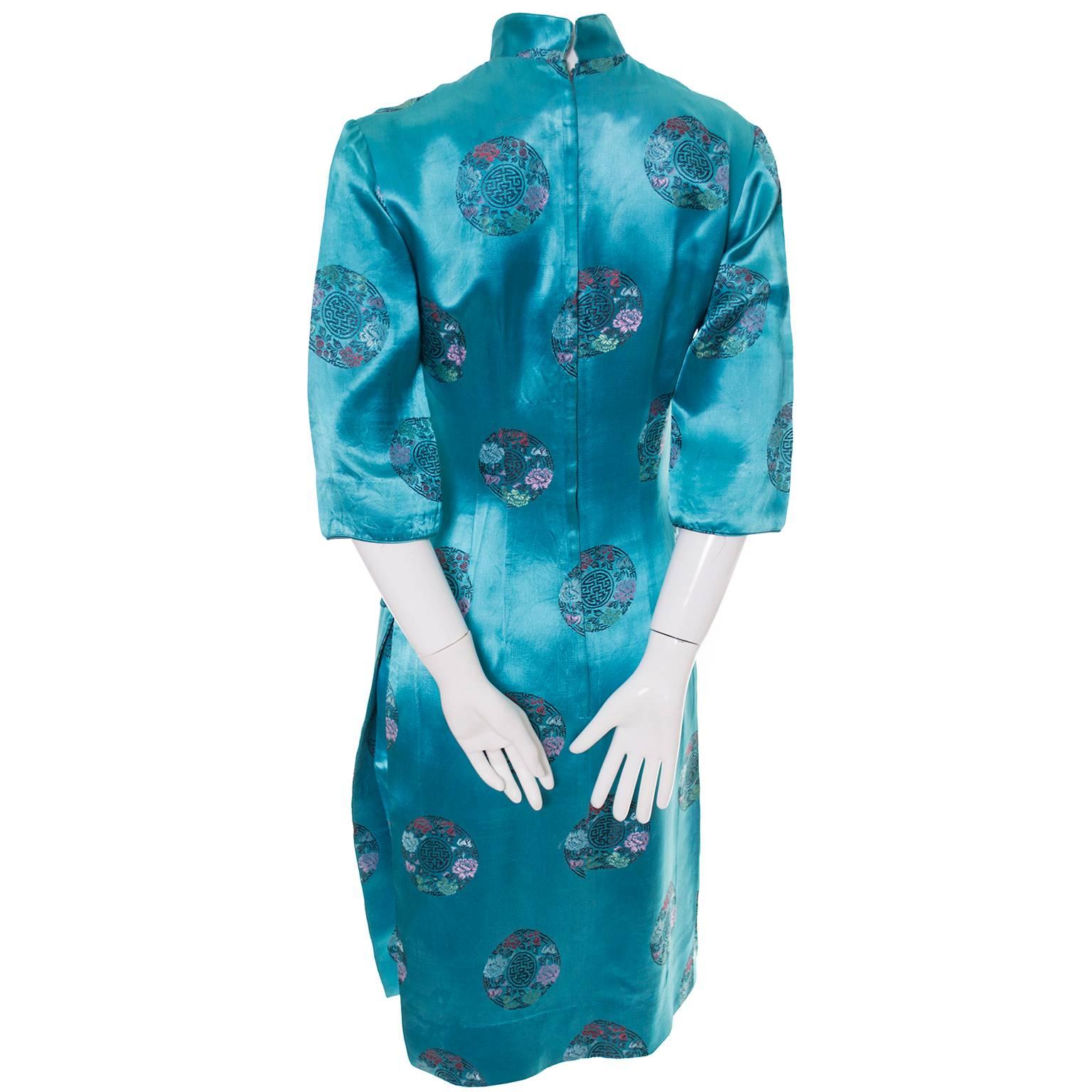 Alfred Shaheen 1950s Silk Asian Inspired Cheongam Dress And Bermuda Shorts 2