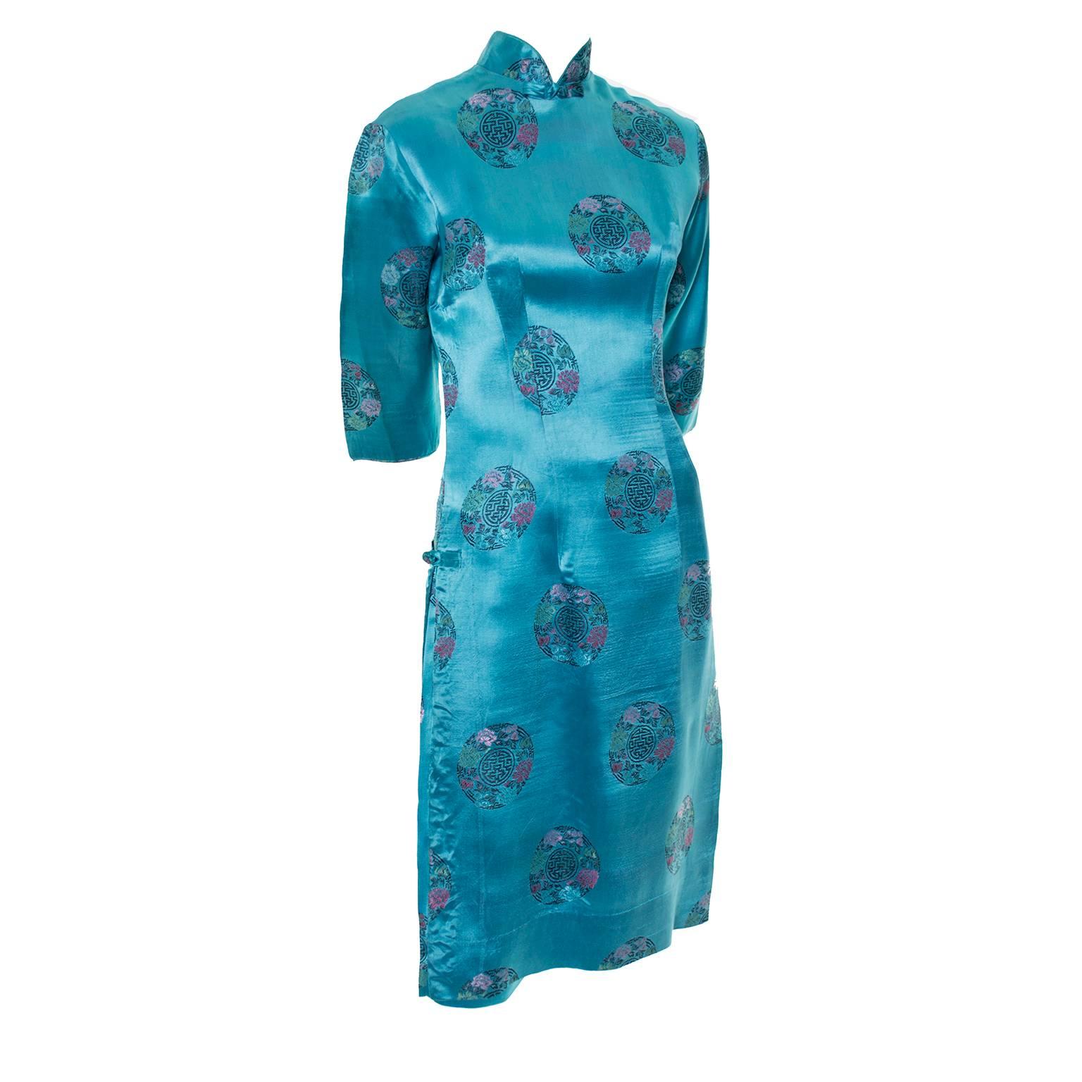 Women's Alfred Shaheen 1950s Silk Asian Inspired Cheongam Dress And Bermuda Shorts