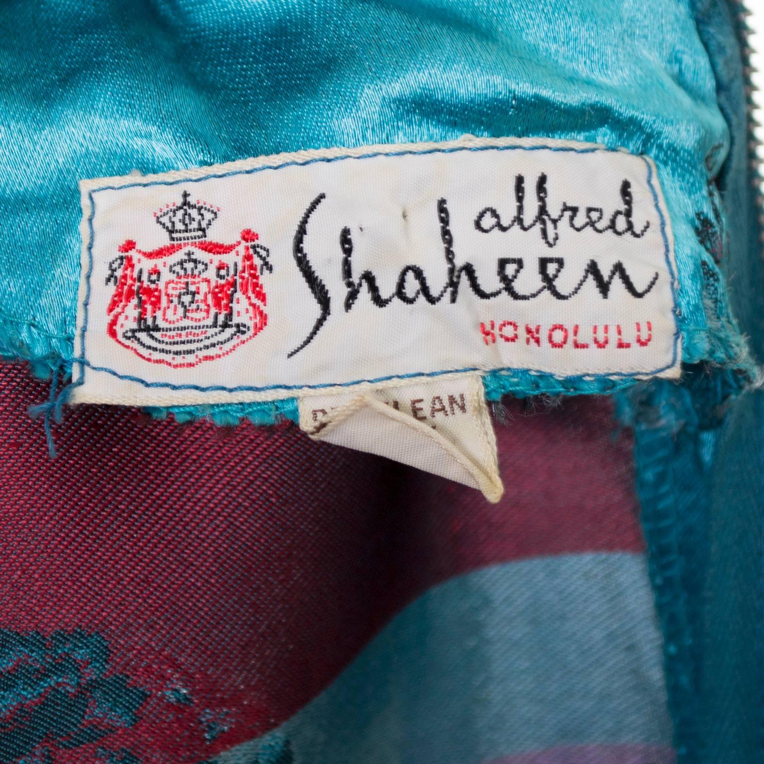 Alfred Shaheen 1950s Silk Asian Inspired Cheongam Dress And Bermuda Shorts 5