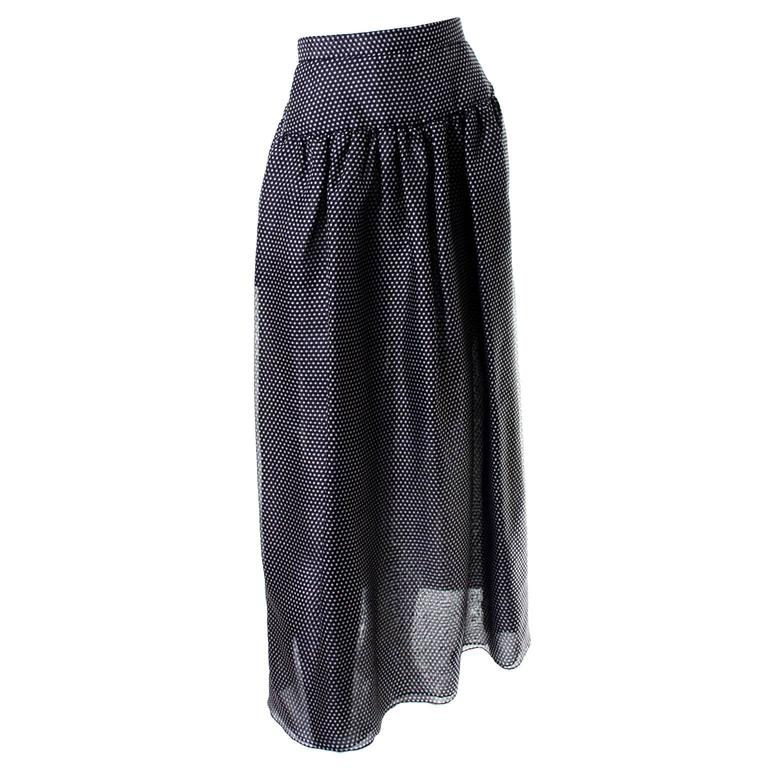 Oscar de la Renta Vintage Silk Polka Dot Skirt New With Tags Deadstock ...