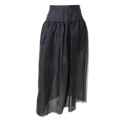 Oscar de la Renta Vintage Silk Polka Dot Skirt New With Tags Deadstock 6/8