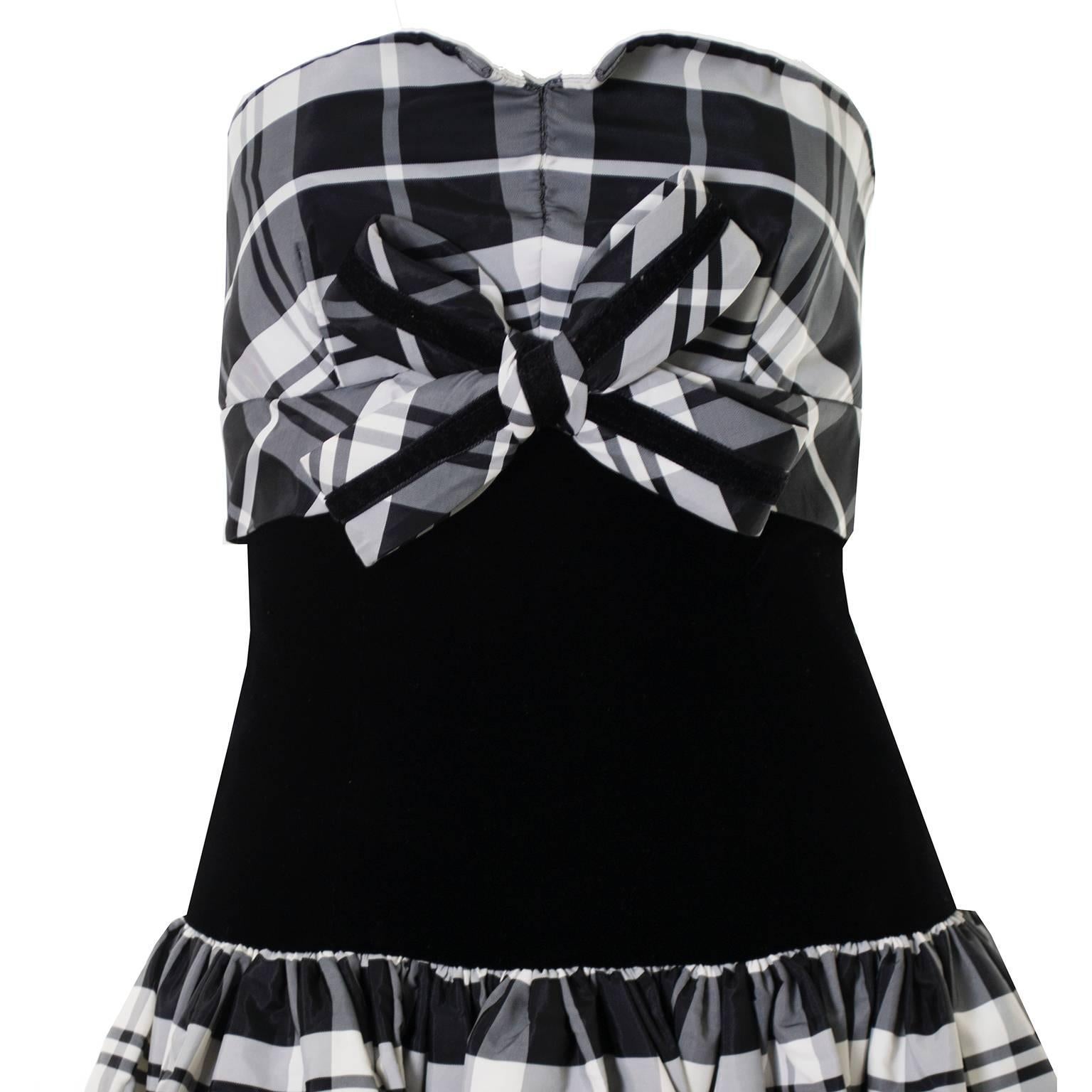 black and white tartan dress