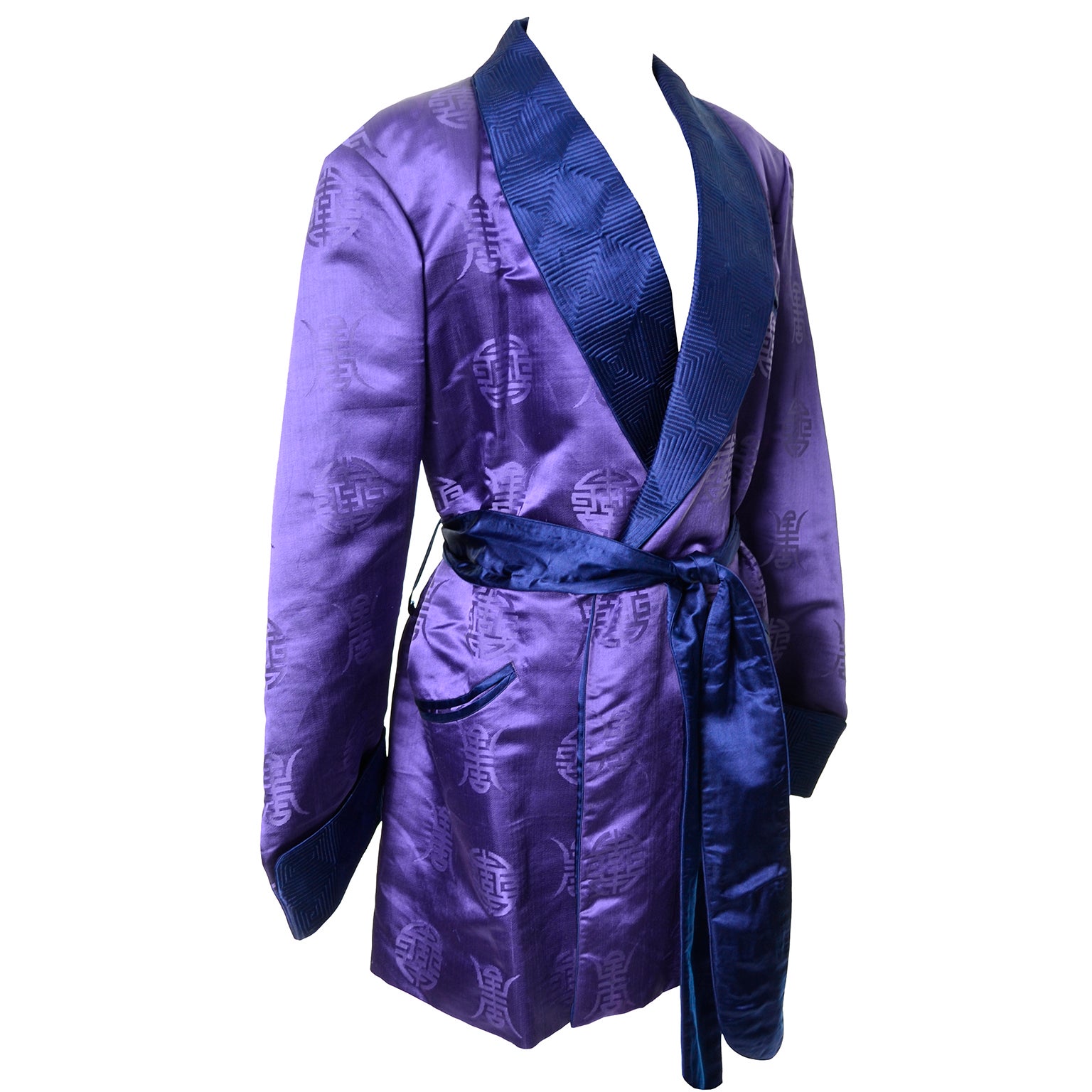 silk smoking jacket robe