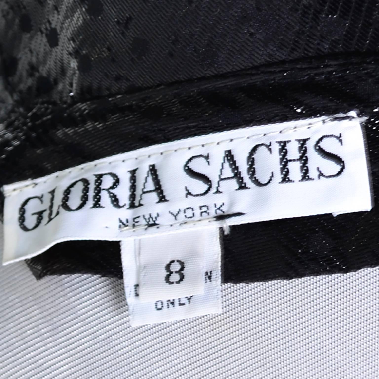 1980s Gloria Sachs Black Metallic Tissue Lame Vintage Blouse 8 at ...