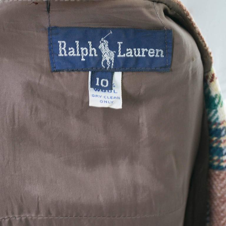 Ralph Lauren Tartan Plaid Wool Patchwork Vest Antler Buttons Early ...
