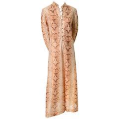 B. Cohen I Magnin Vintage Dress Caftan Metallic Python Snakeskin Print 12