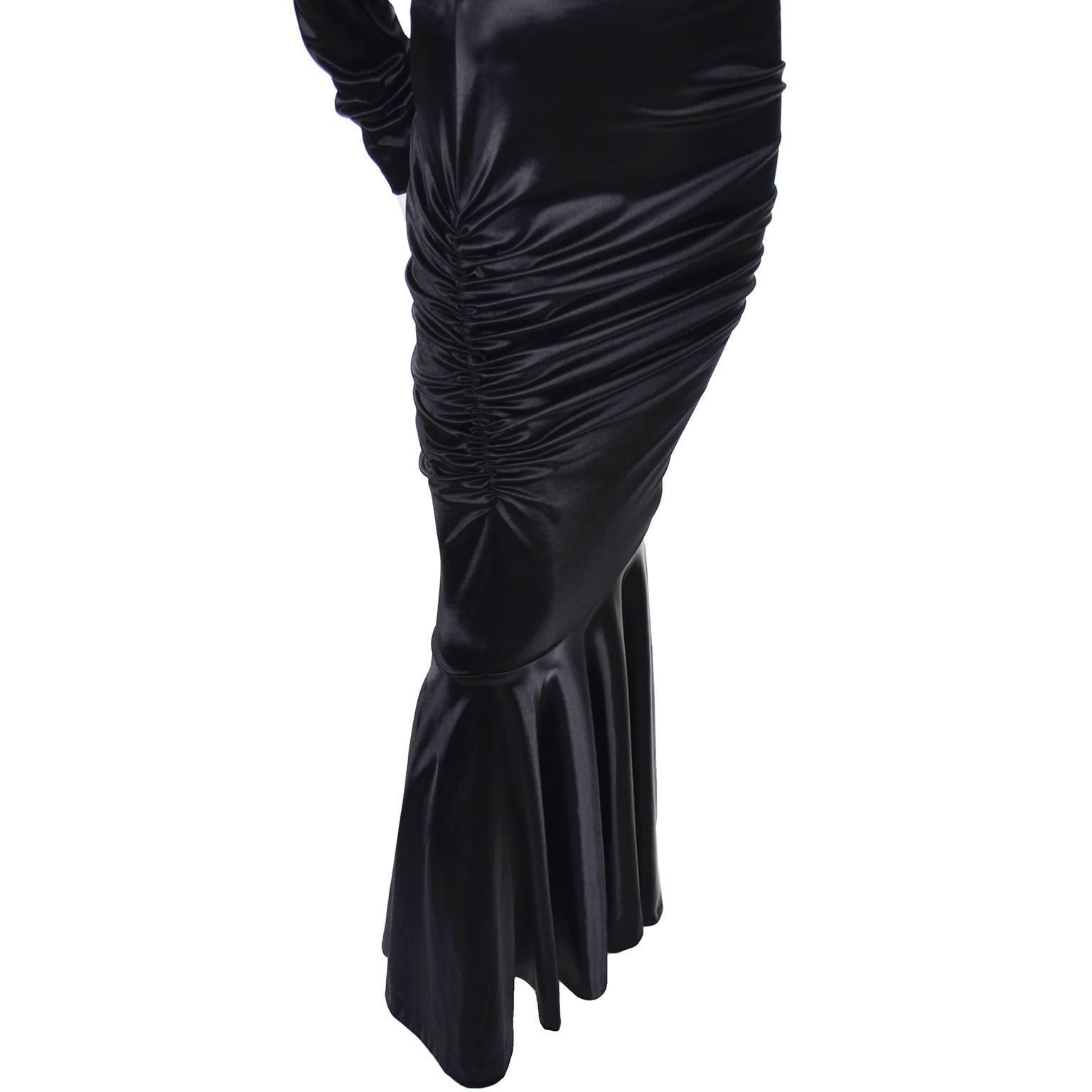Black Patrick Kelly Paris 1988 Vintage Dress Stretch Body Con Statement Evening Gown