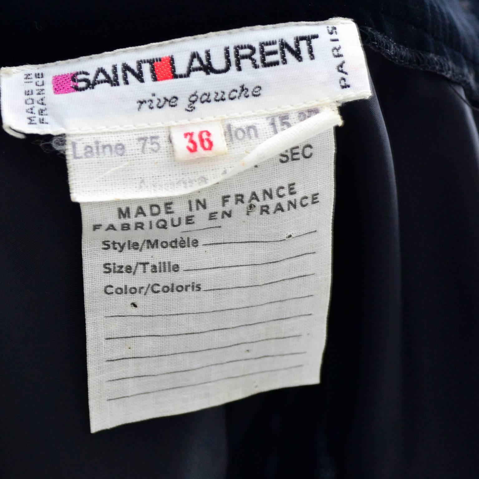 Women's Yves Saint Laurent Vintage YSL Dress 2 pc Black Evening Gown 1970s Size 36  US 2