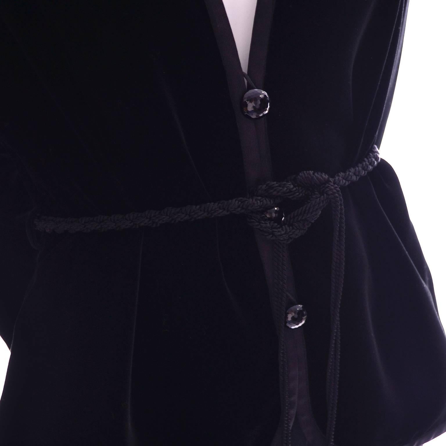 Vintage YSL 2pc Dress Velvet Jacket Rayon Evening Skirt Yves Saint Laurent 34 1
