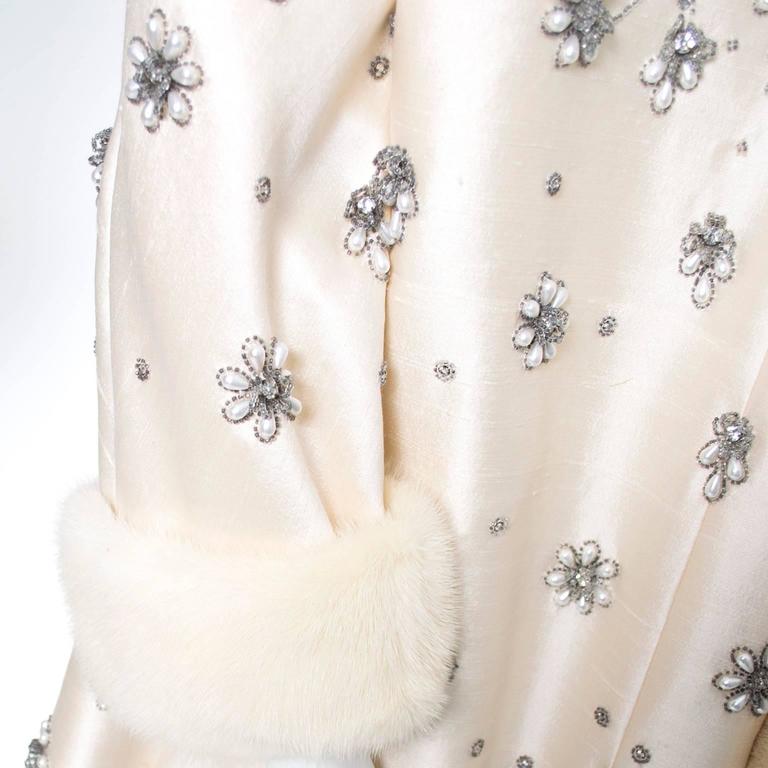 1960s Victoria Royal Beaded Gown with Silk Chiffon Cape