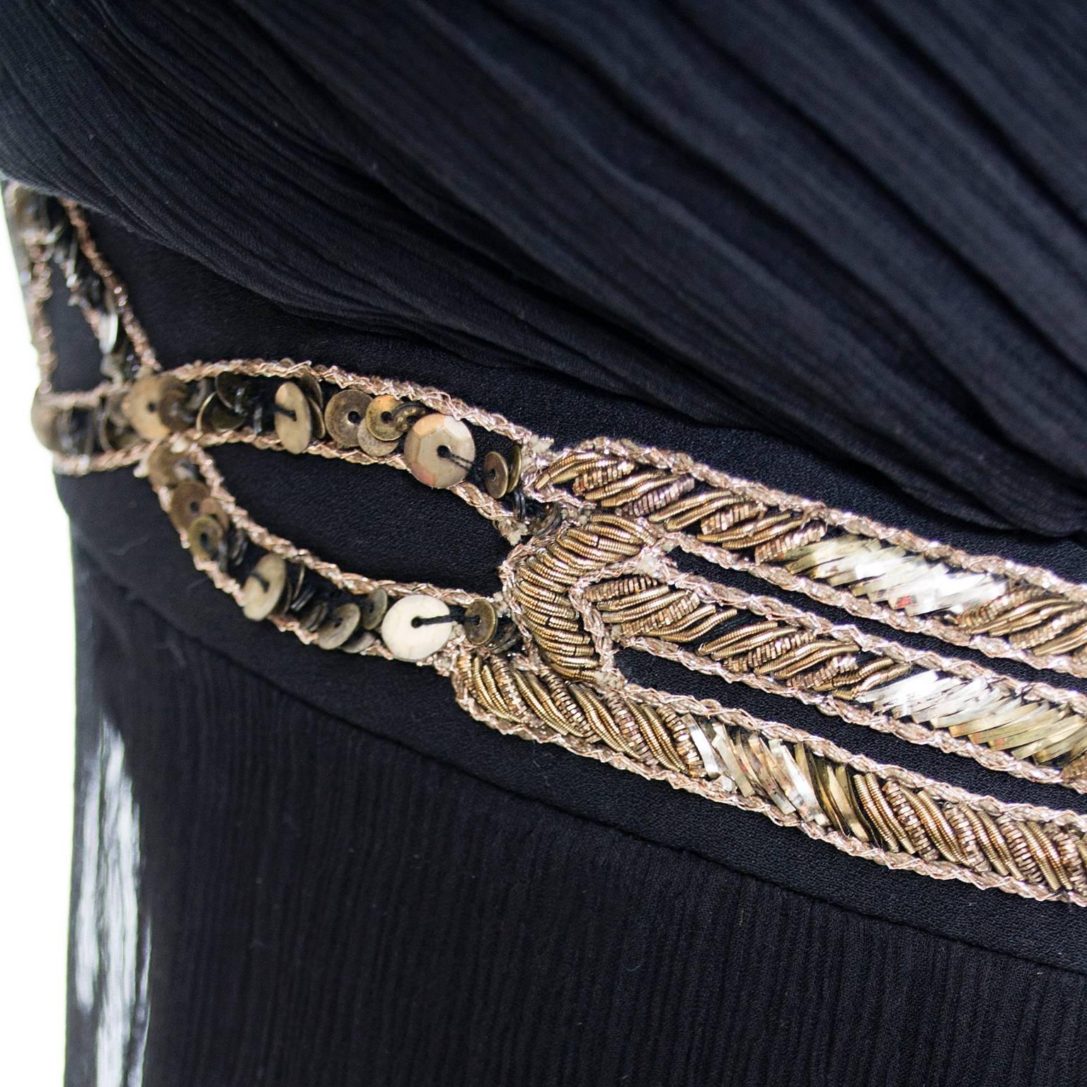 Temperley London Silk Chiffon Dress Metallic Embroidery Beading New Tags 8 5
