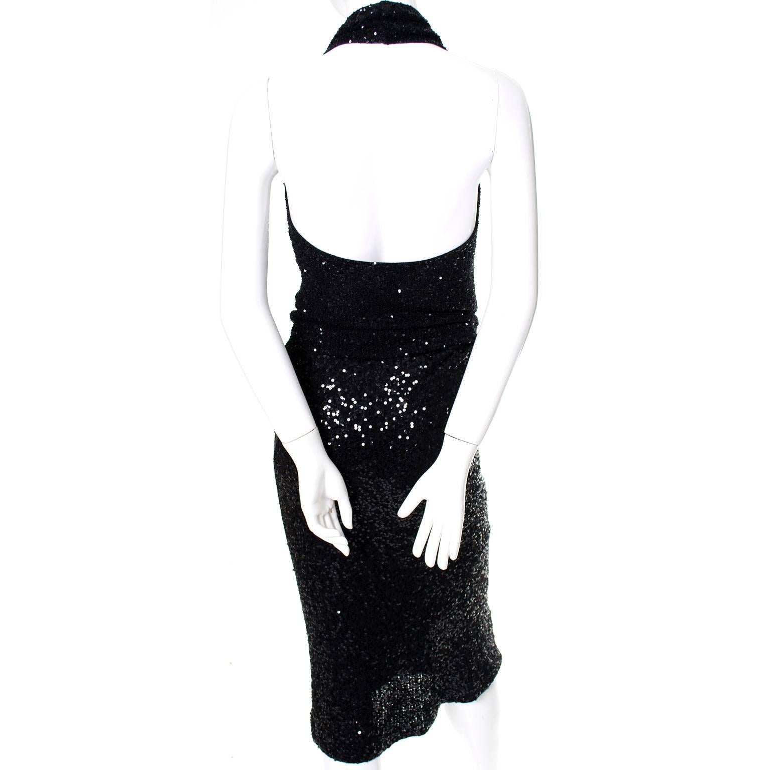1990er Jahre Vintage Donna Karan 2-teiliges Abendkleid aus Kaschmir und Seide mit Pailletten & Strickjacke im Zustand „Hervorragend“ im Angebot in Portland, OR
