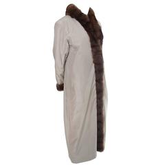 YSL Vintage Raincoat Fur Lined Trench Coat Yves Saint Laurent Fourrures M/L