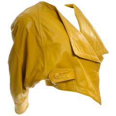 Giovinezza Moda Rocco D'Amelio Avant Garde Vintage 1980's Yellow Leather Jacket