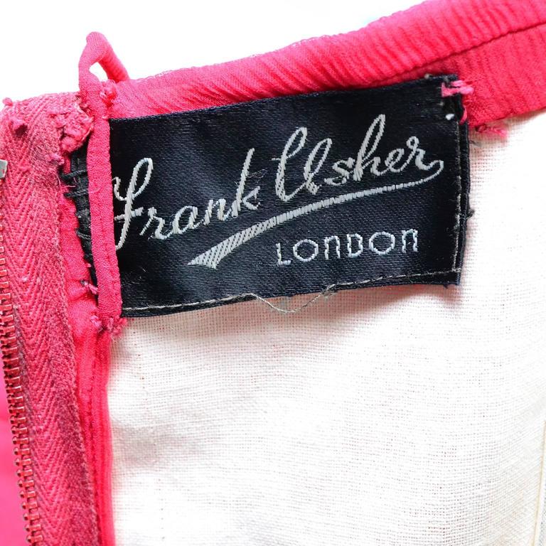 1950s Frank Usher London Vintage Dress in Fine Red Silk ...