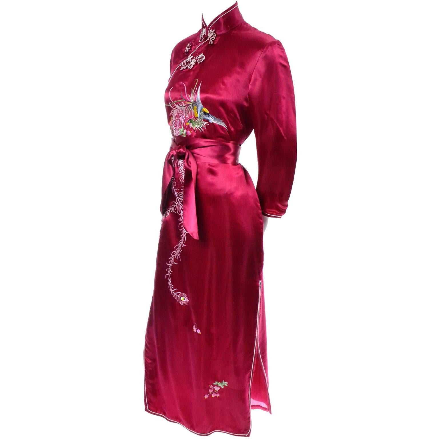 red silk chinese dress