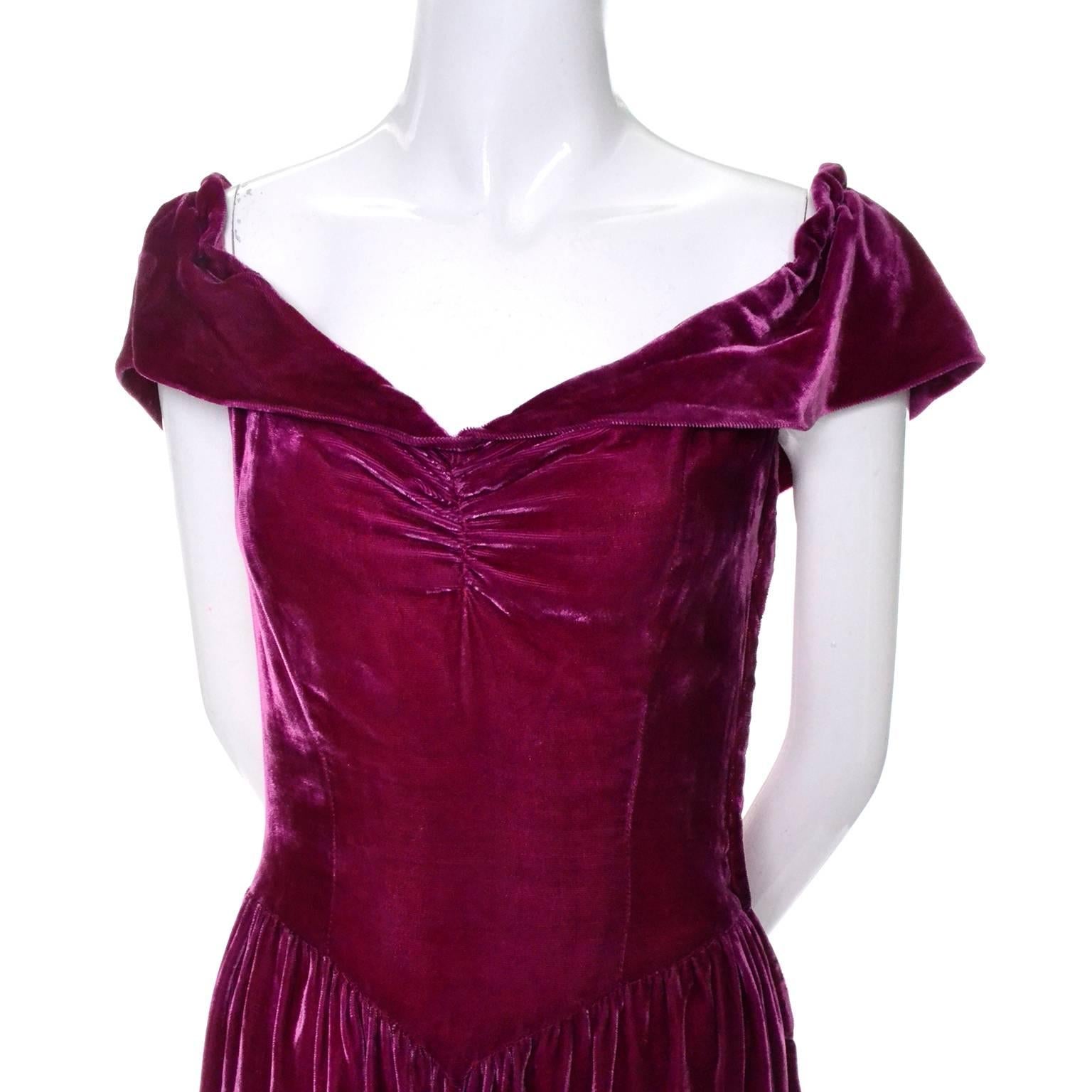 raspberry velvet dress