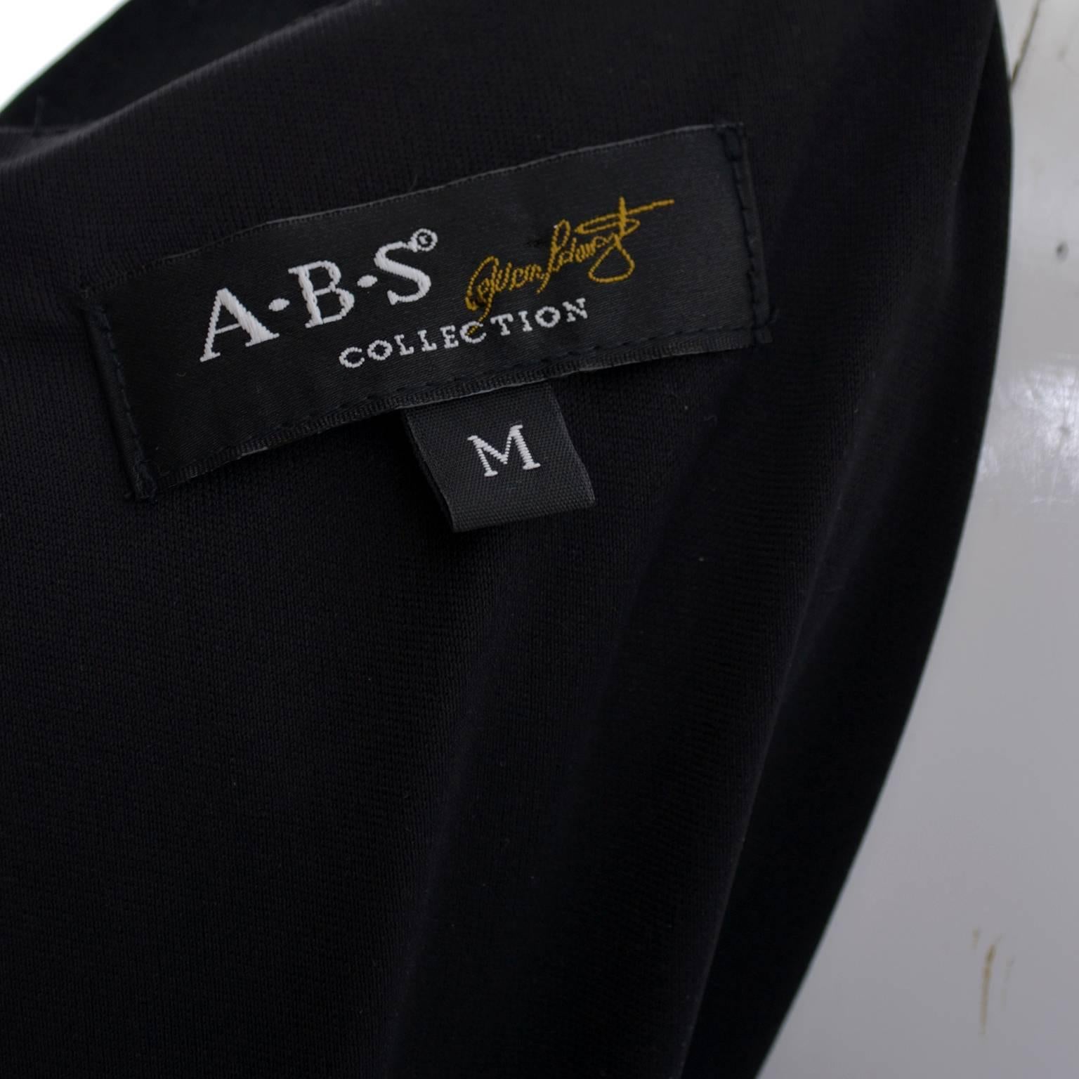 ABS Allen Schwartz Collection Statement Sleeves Vintage Dress Medium In Excellent Condition In Portland, OR