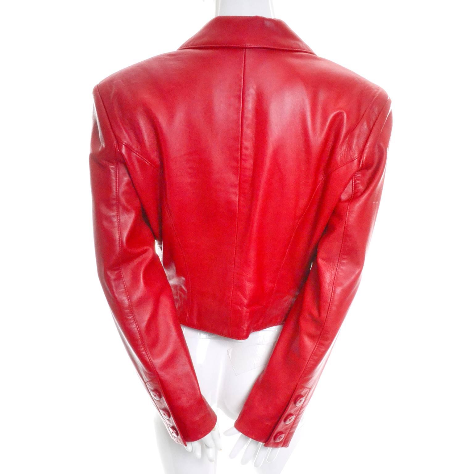 vintage red leather jacket
