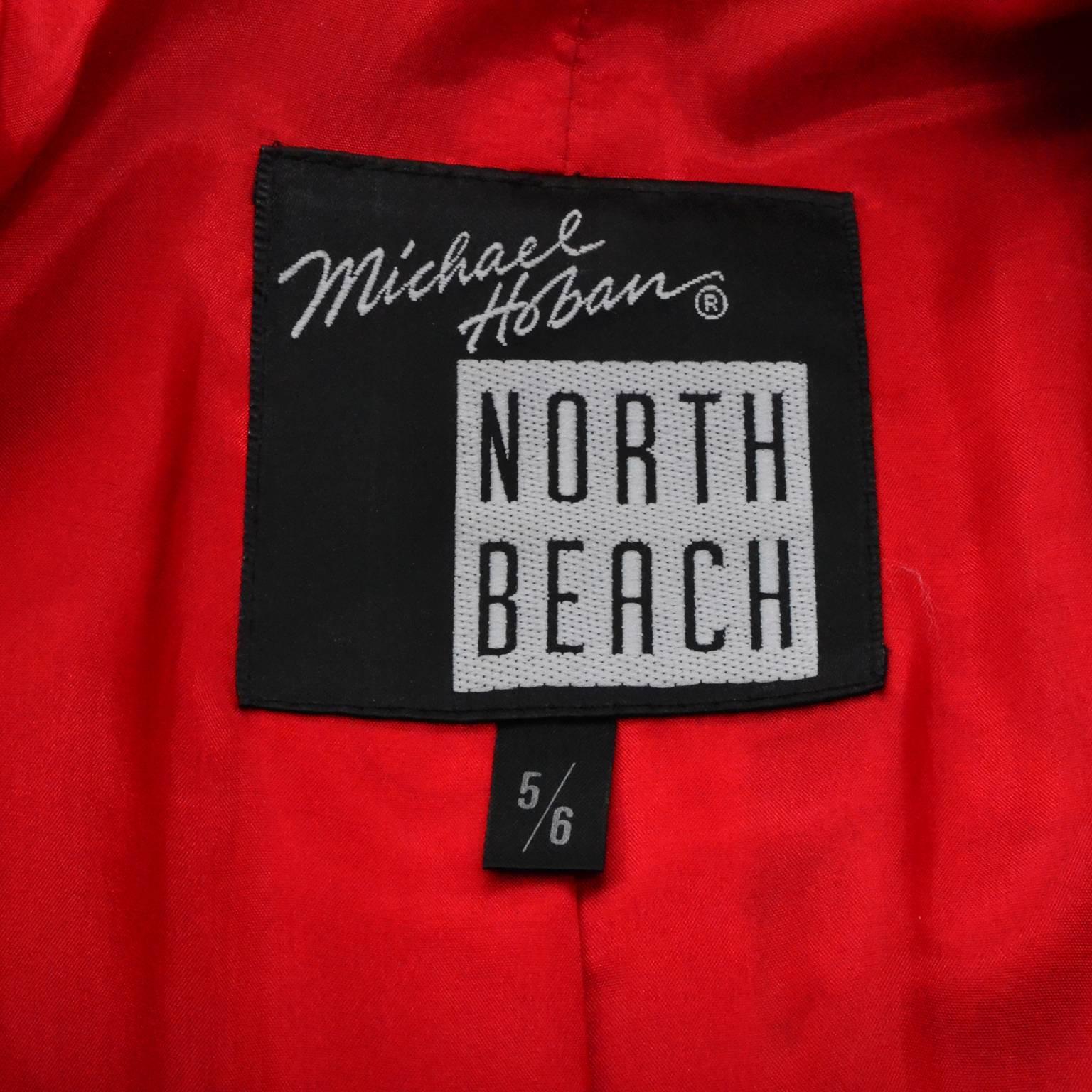 Michael Hoban North Beach Vintage Tuxedo Style Red Leather Jacket  In Excellent Condition In Portland, OR