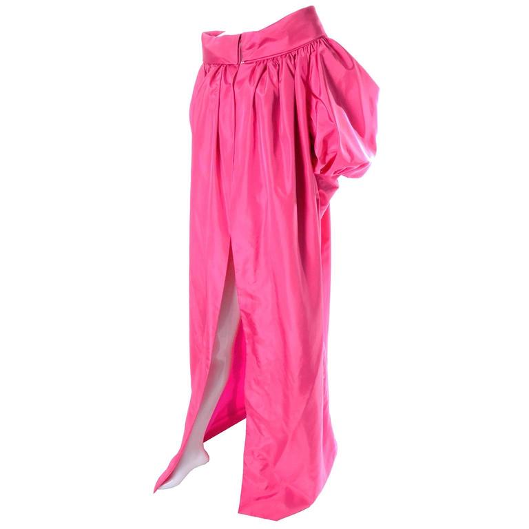 Vintage Pink Satin Evening Coat Dramatic Statement Sleeves Medium at ...