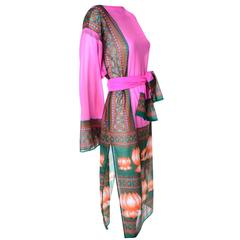 Bob Bugnand Boutique Paris New York Vintage Pink Caftan Tunic With Scarf 8
