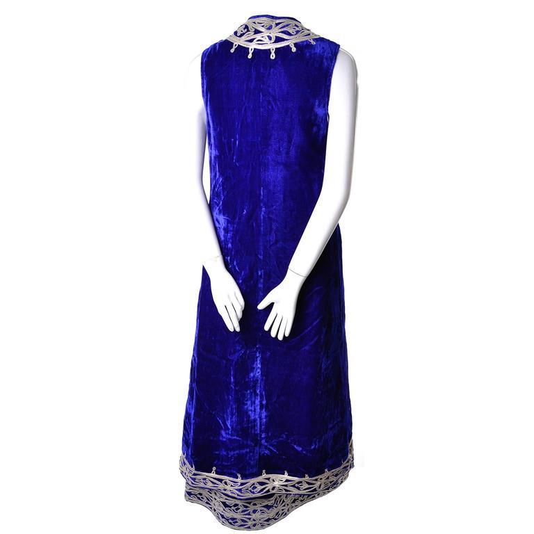 Vintage Afghanistan Blue Velvet Skirt Waistcoat Outfit Pashtun