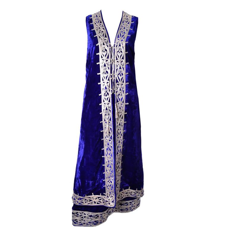 Vintage Afghanistan Blue Velvet Skirt Waistcoat Outfit Pashtun ...