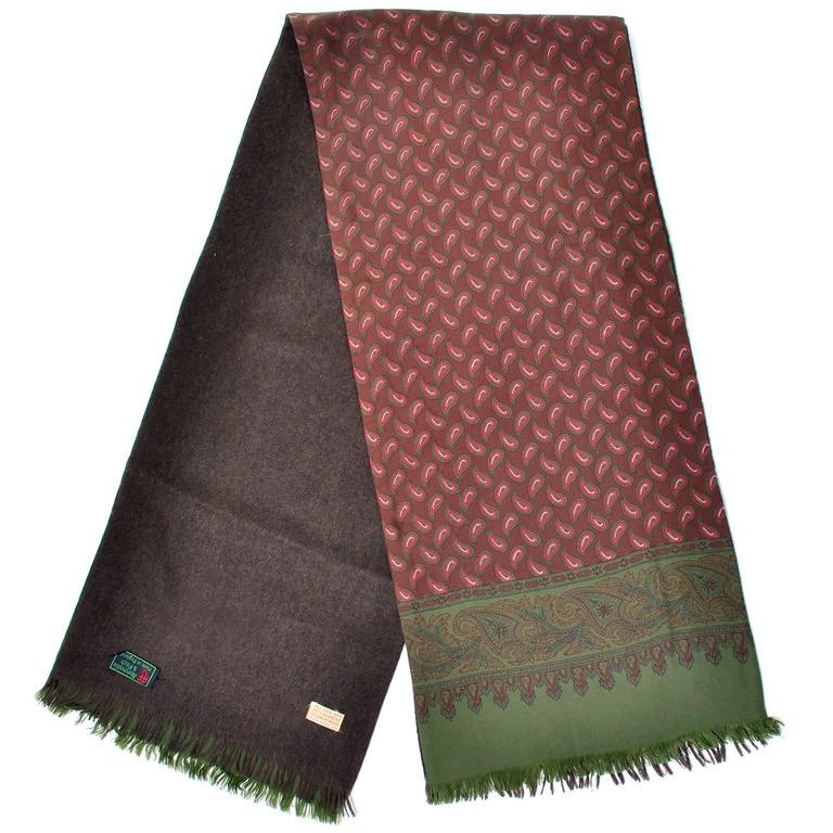 Vintage Abercrombie and Fitch Mens Silk Paisley Cashmere Scarf England