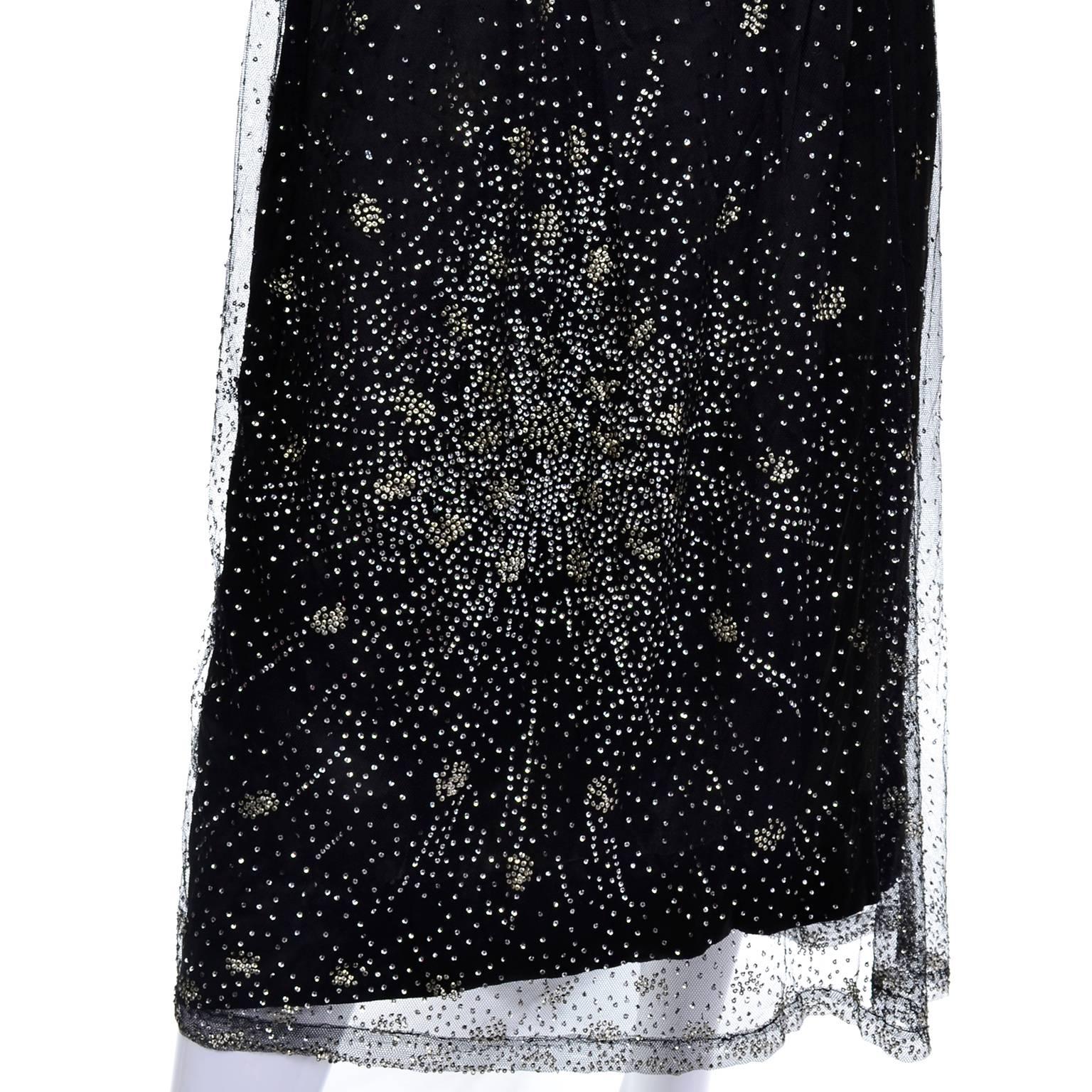 Noir Robe vintage édouardienne en dentelle perlée avec mini traine en forme d'étoile, années 1910 en vente