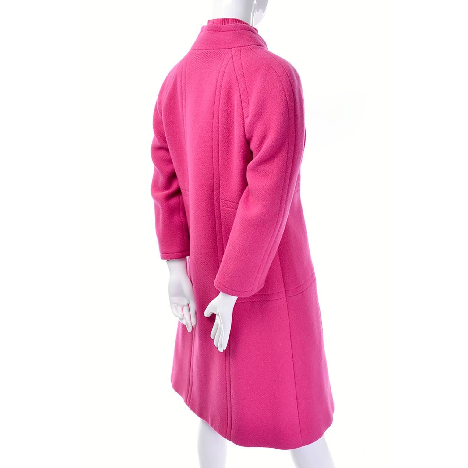 Women's 1960s Via Tornabuoni Florence Italy Pink Vintage Coat Suit Skirt Top C Ciani