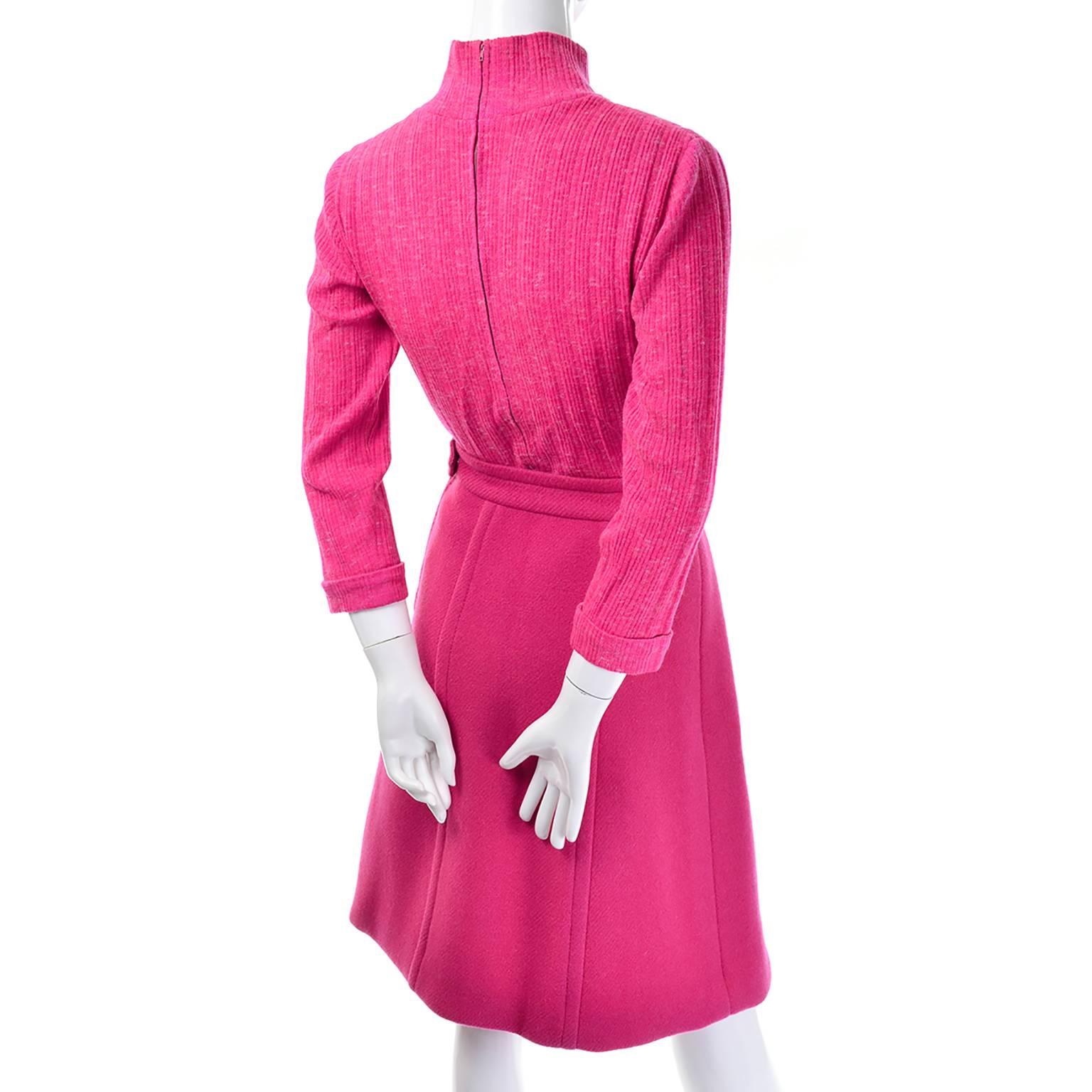1960s Via Tornabuoni Florence Italy Pink Vintage Coat Suit Skirt Top C Ciani 3