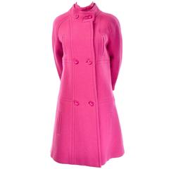 1960s Via Tornabuoni Florence Italie Rose Vintage Manteau Costume Jupe Top C Ciani