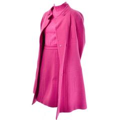1960s Via Tornabuoni Florence Italy Pink Vintage Coat Suit Skirt Top C Ciani