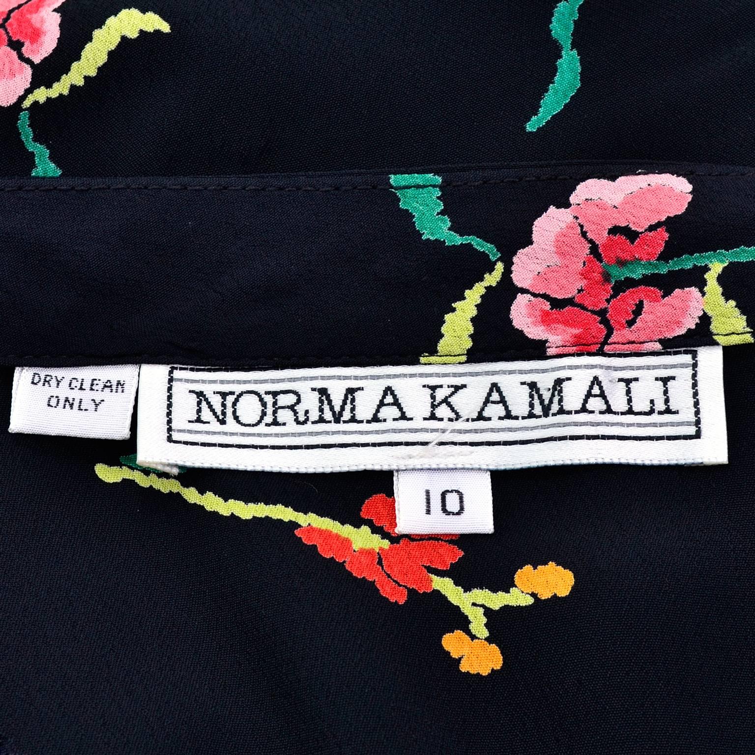 1980s Norma Kamali Vintage Floral Fish tail skirt Size 10  For Sale 3