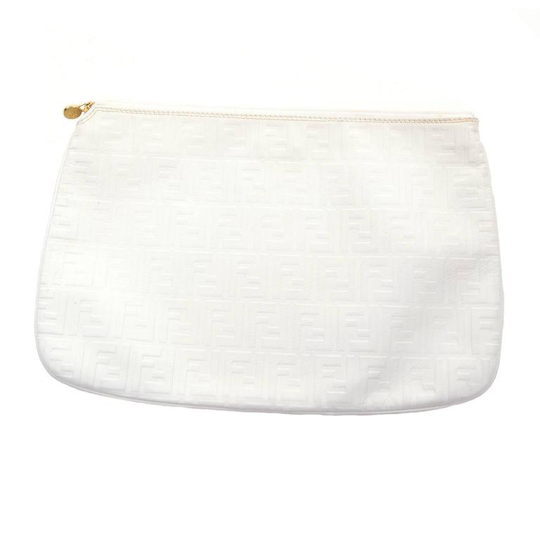 white leather clutch purse