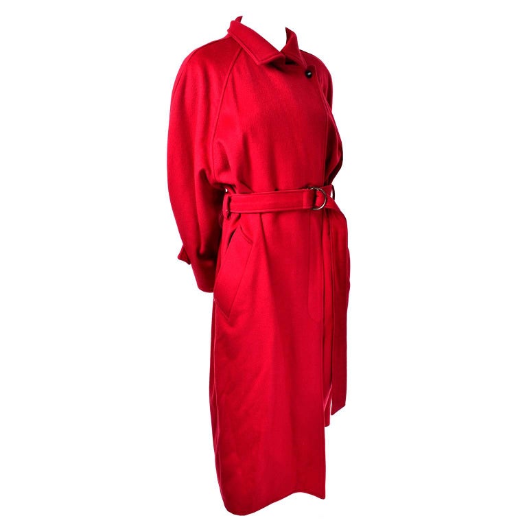 Ramosport Paris Vintage Red Wool Coat Made in France Size 40 or US 8/10 at  1stDibs