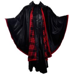 YSL Rare 1970s Yves Saint Laurent Slick Waistcoat Cape Tartan Plaid Lining 7