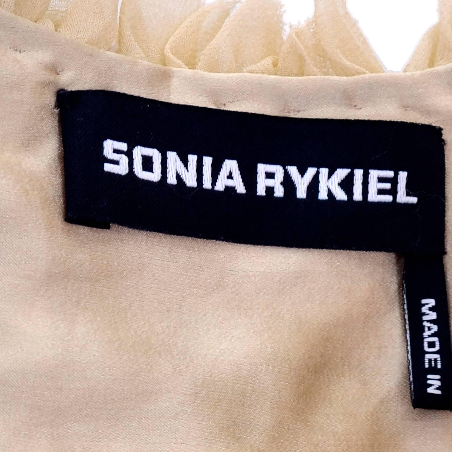 Rare Sonia Rykiel Ruffled Silk Cropped Jacket Top Size Small 2