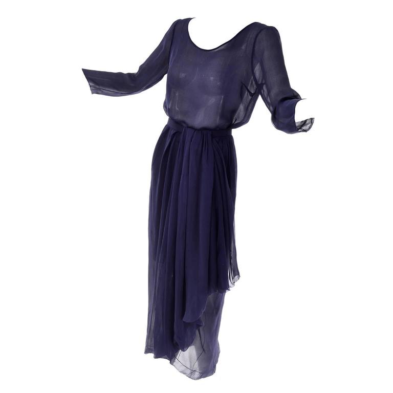 navy blue silk dress