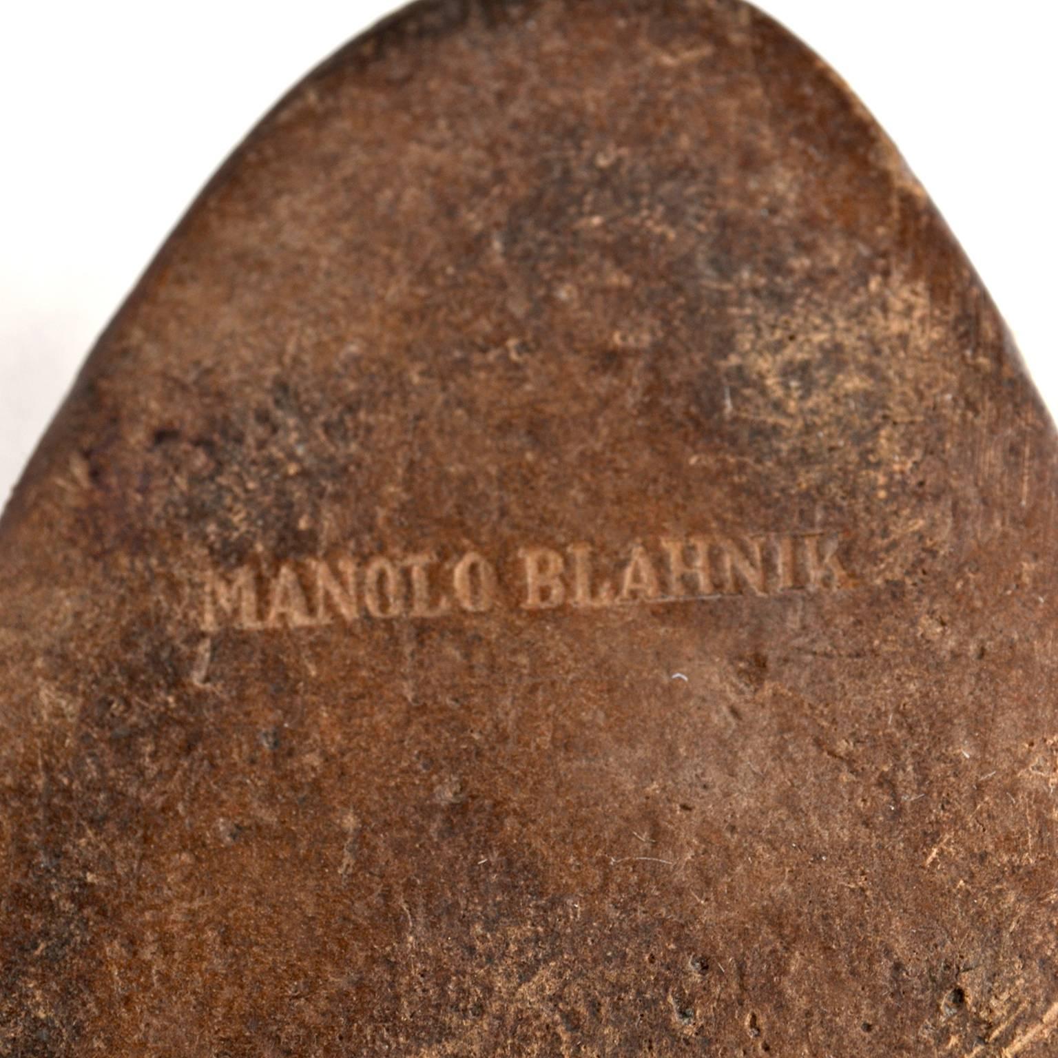 Vintage Manolo Blahnik Satin Shoes Rhinestone Buckles Double Straps Size 39.5 3