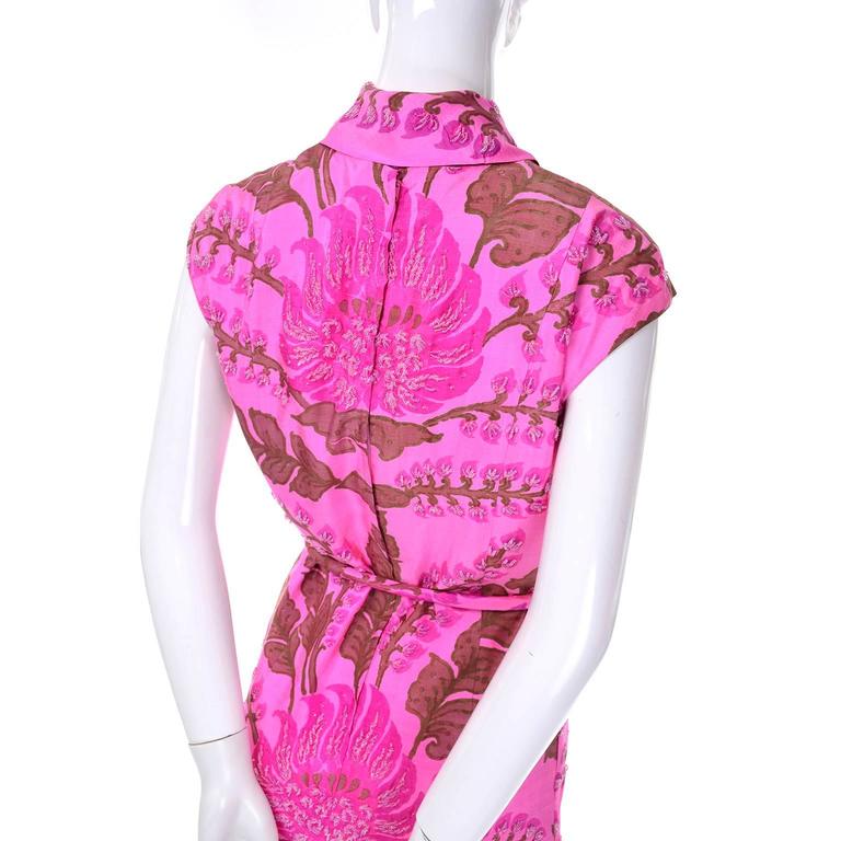 1960s Pink Silk Beaded Dress Lee Harrell British Crown Hong Kong at 1stDibs