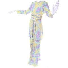 1970s Rare Mary McFadden Bergdorf Goodman Pleated Pants Top Belt Ensemble 3