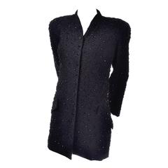 Early Donna Karan Black Label Beaded Black Evening Jacket 7