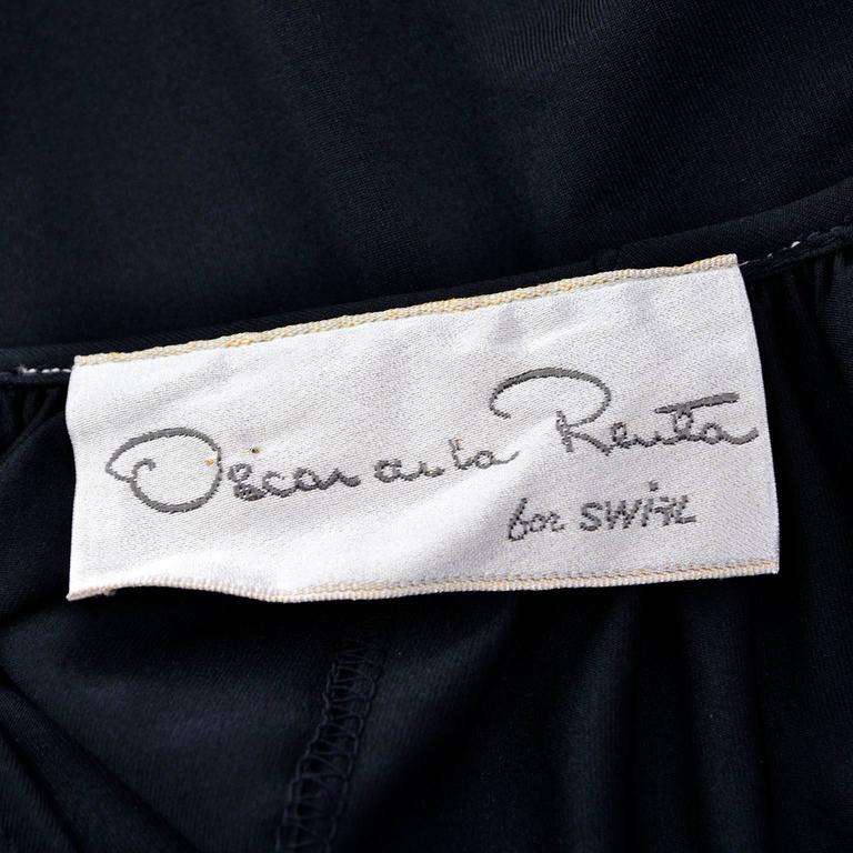 Oscar de la Renta Black Vintage Dress or Hostess Gown Rhinestones at ...