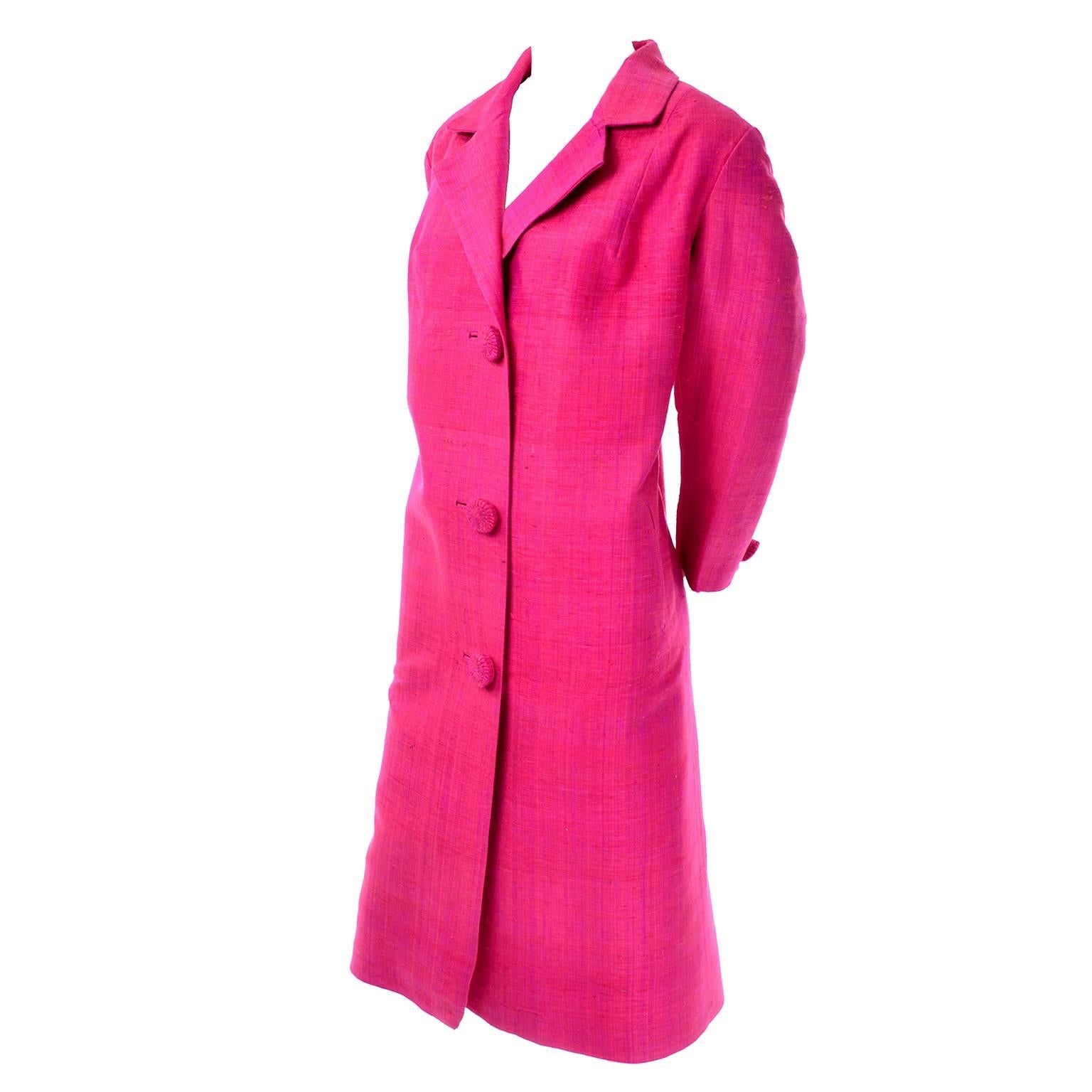 1960s Pink Silk Vintage Evening Coat Haz'ls Exclusives Made in Hong Kong